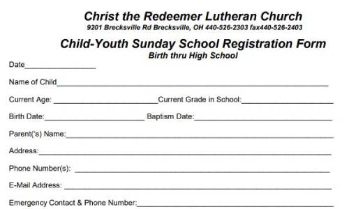 logo for Sunday School Registration